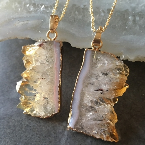 Raw Citrine Necklace - Picture 2 of 6